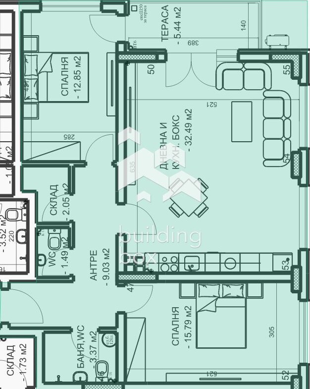 Тристаен апартамент в гр. Пловдив. - 0
