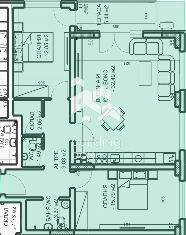 Тристаен апартамент в гр. Пловдив.