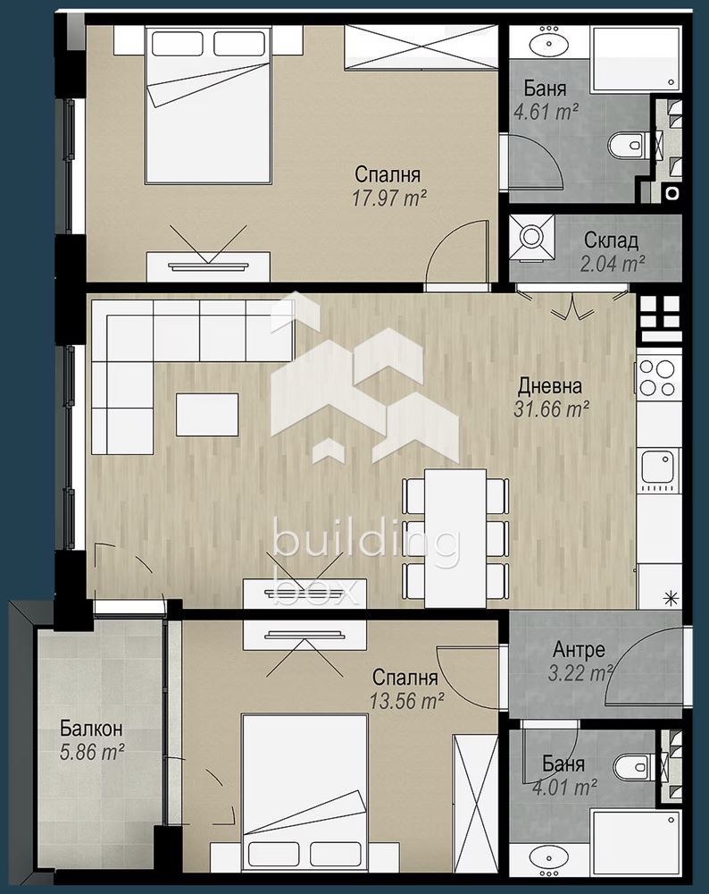 Тристаен апартамент - ж.к. Витоша - 0