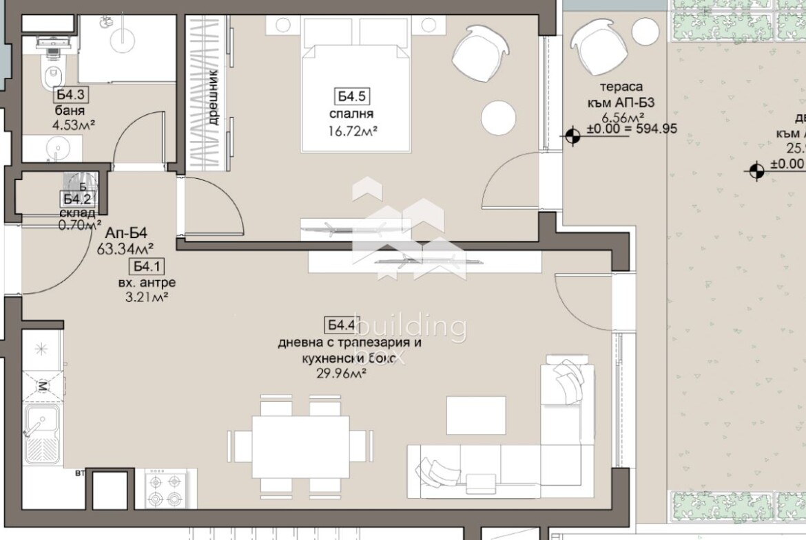 Голям двустаен апартамент с двор - ж.к. Люлин 5 - 0