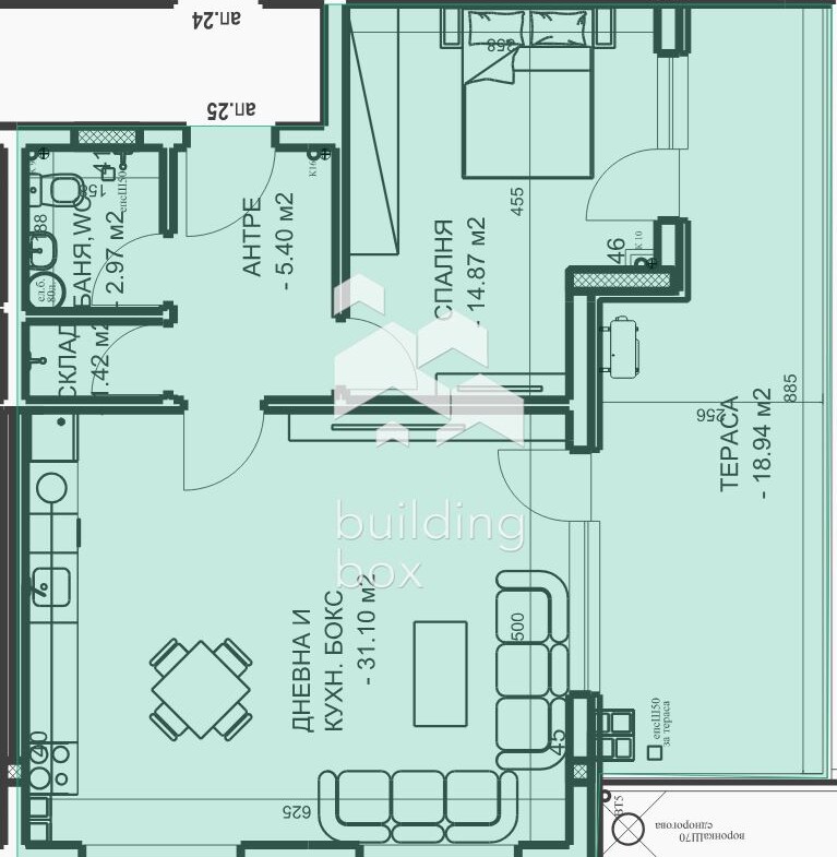 Двустаен апартамент в гр. Пловдив. - 0