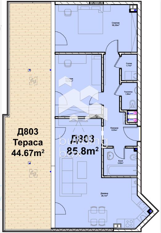 Тристаен апартамент в кв. Полигона - 0