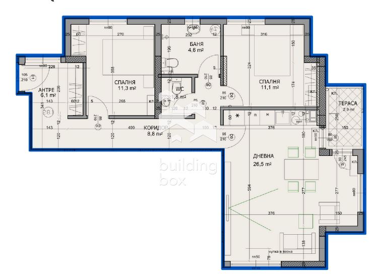 Тристаен апартамент - кв. Христо Смирненски - 0