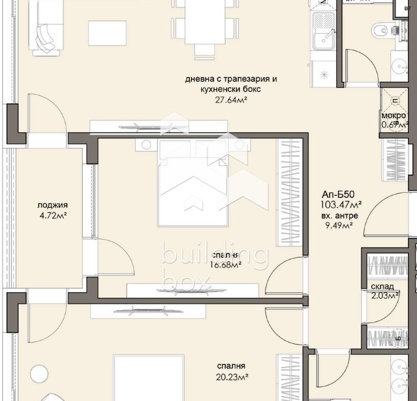 Тристаен апартамент - ж.к. Люлин 5 - 0