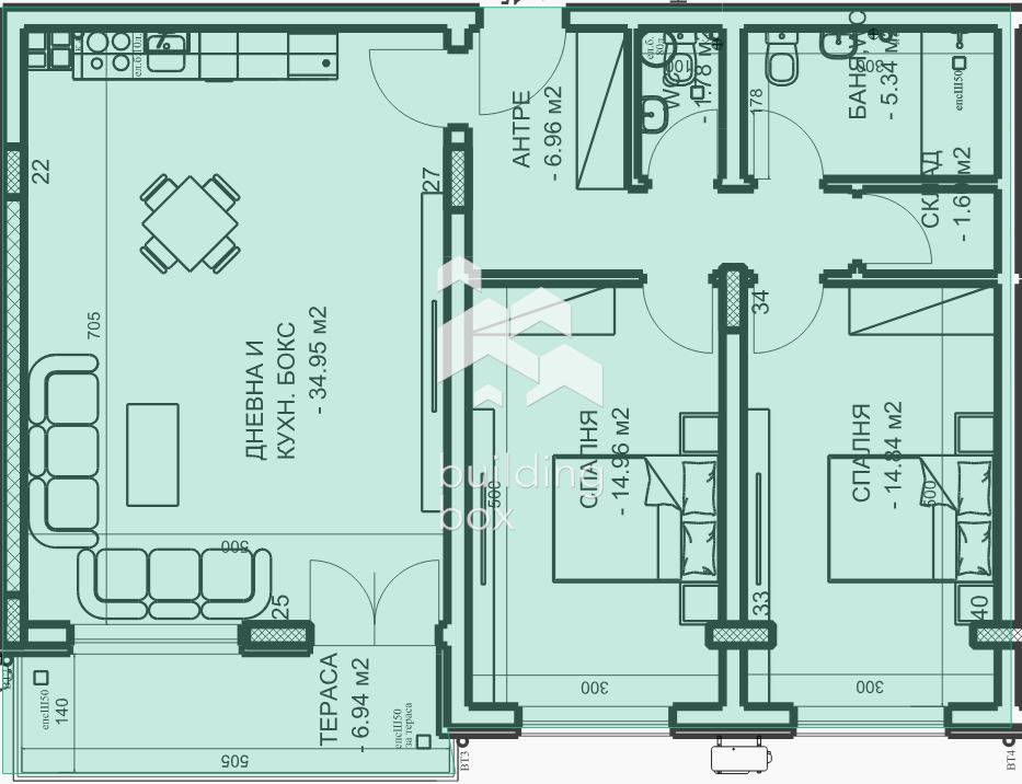 Тристаен апартамент в гр. Пловдив.