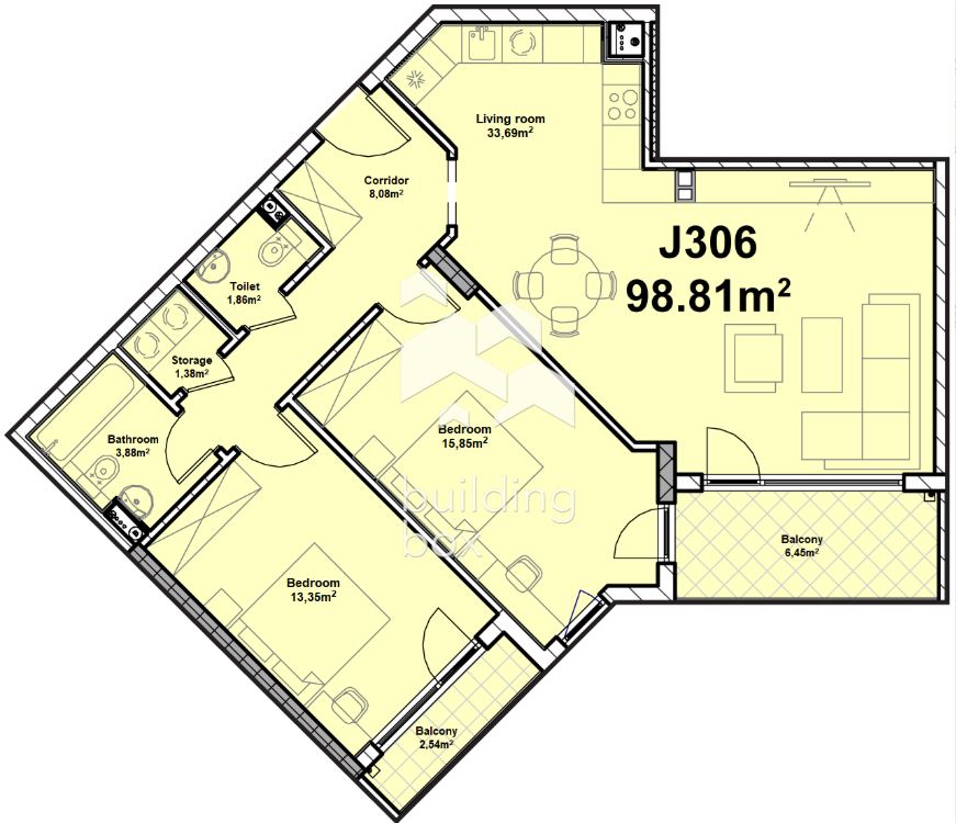 Тристаен апартамент в кв. Полигона - 0