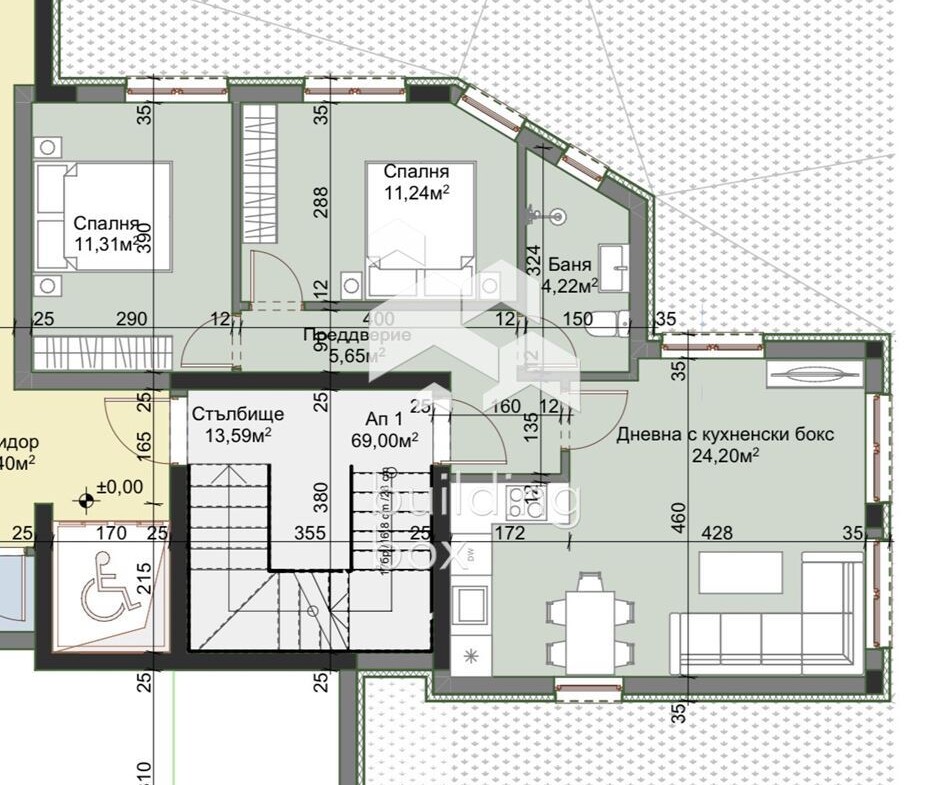 Тристаен апартамент с двор - кв. Люлин Център - 0