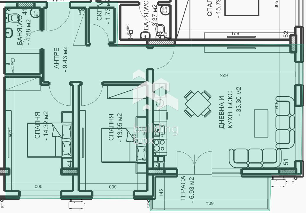 Тристаен апартамент в гр. Пловдив.