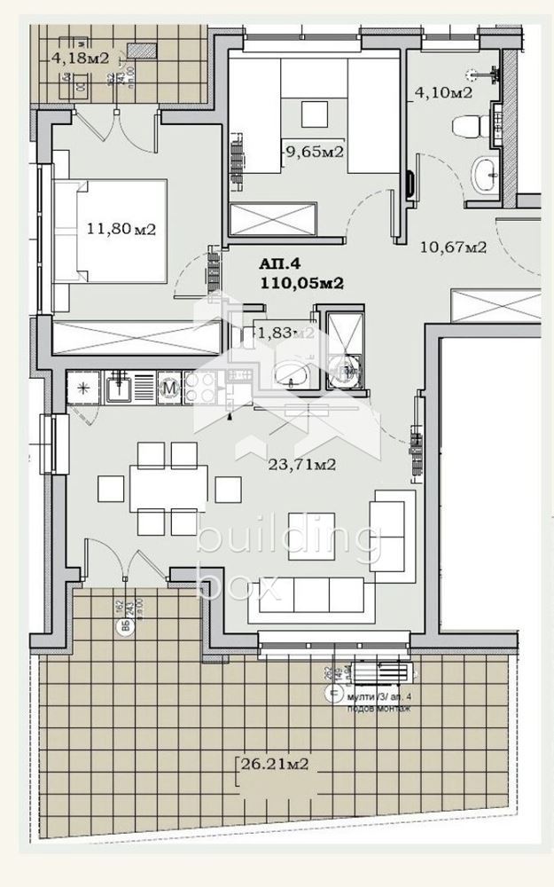 Тристаен апартамент – само на 10 минути от центъра - 0