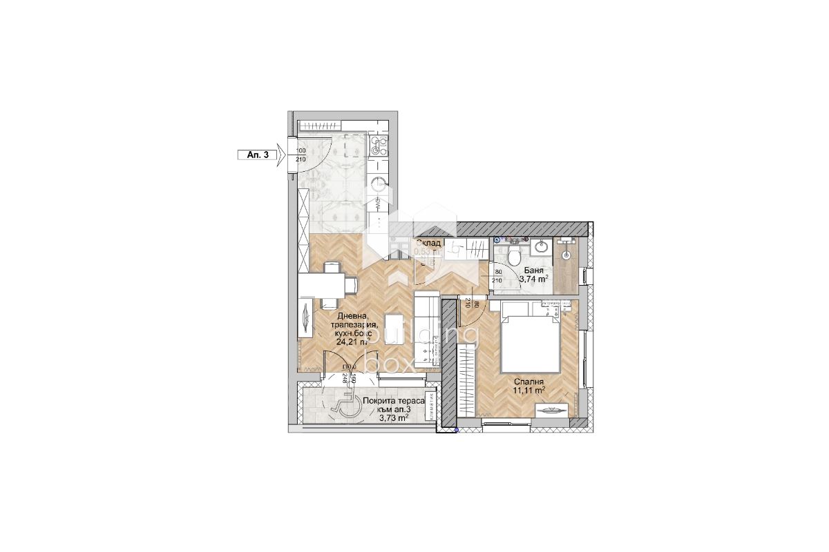 Двустаен апартамент - ж.к. Люлин 8 - 0