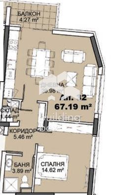 Двустаен апартамент в кв. Карпузица - 0