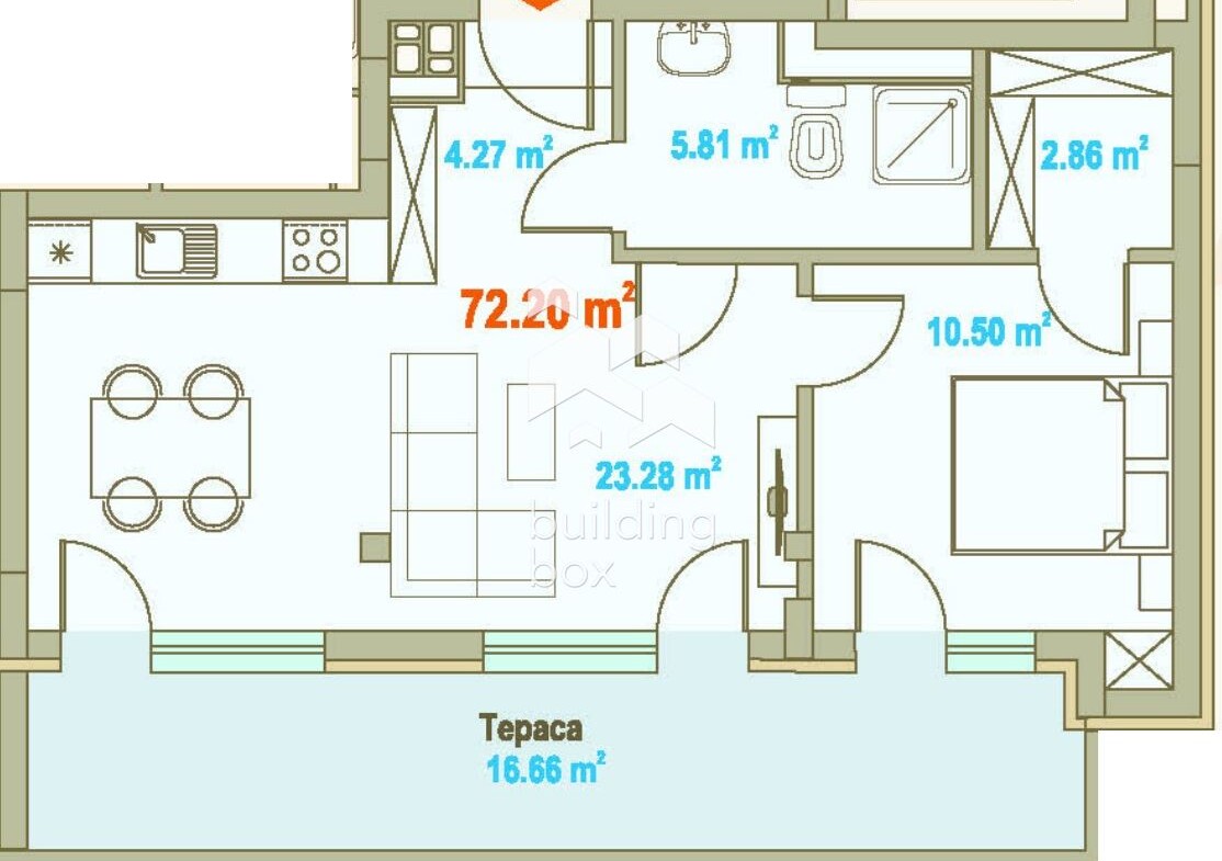 Двустаен апартамент на метри от метростанция „Опълченска“ - 0