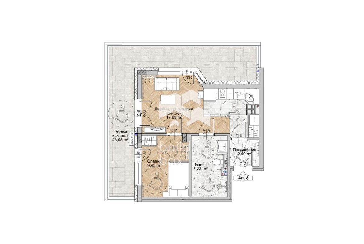 Двустаен апартамент с двор - ж.к. Люлин 8 - 0