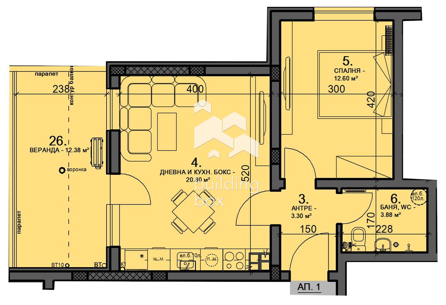 *ОБЗАВЕДЕН* Двустаен апартамент само за 119 900€! - 0