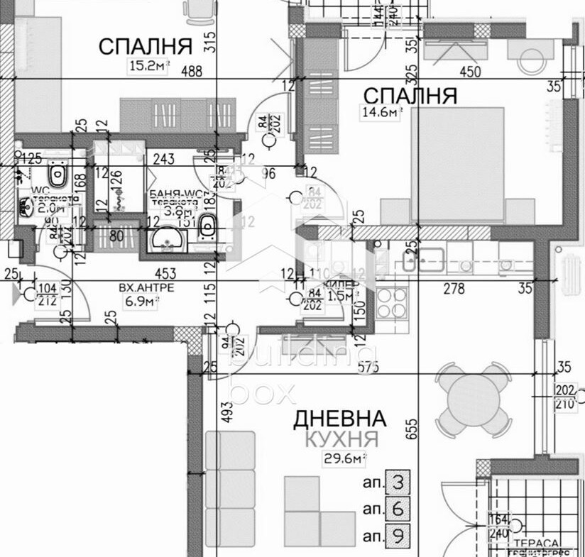 Тристаен апартамент с АКТ14 - кв. Кършияка - 0