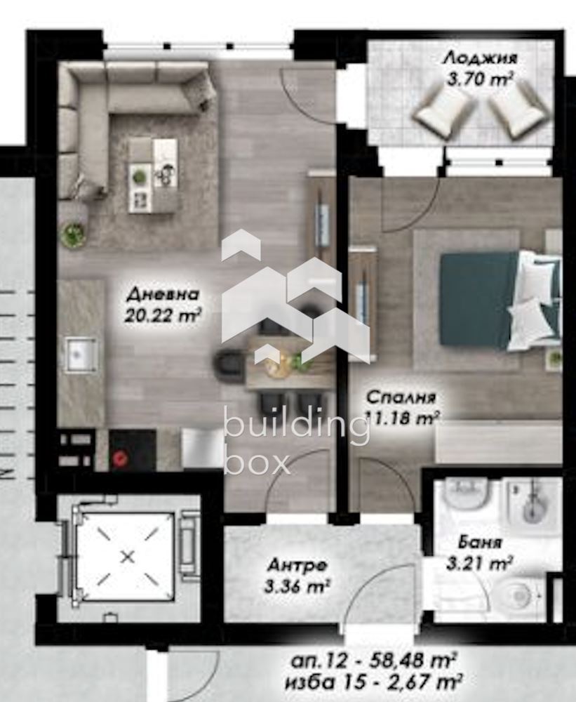 Двустаен апартамент в кв. Остромила - 0