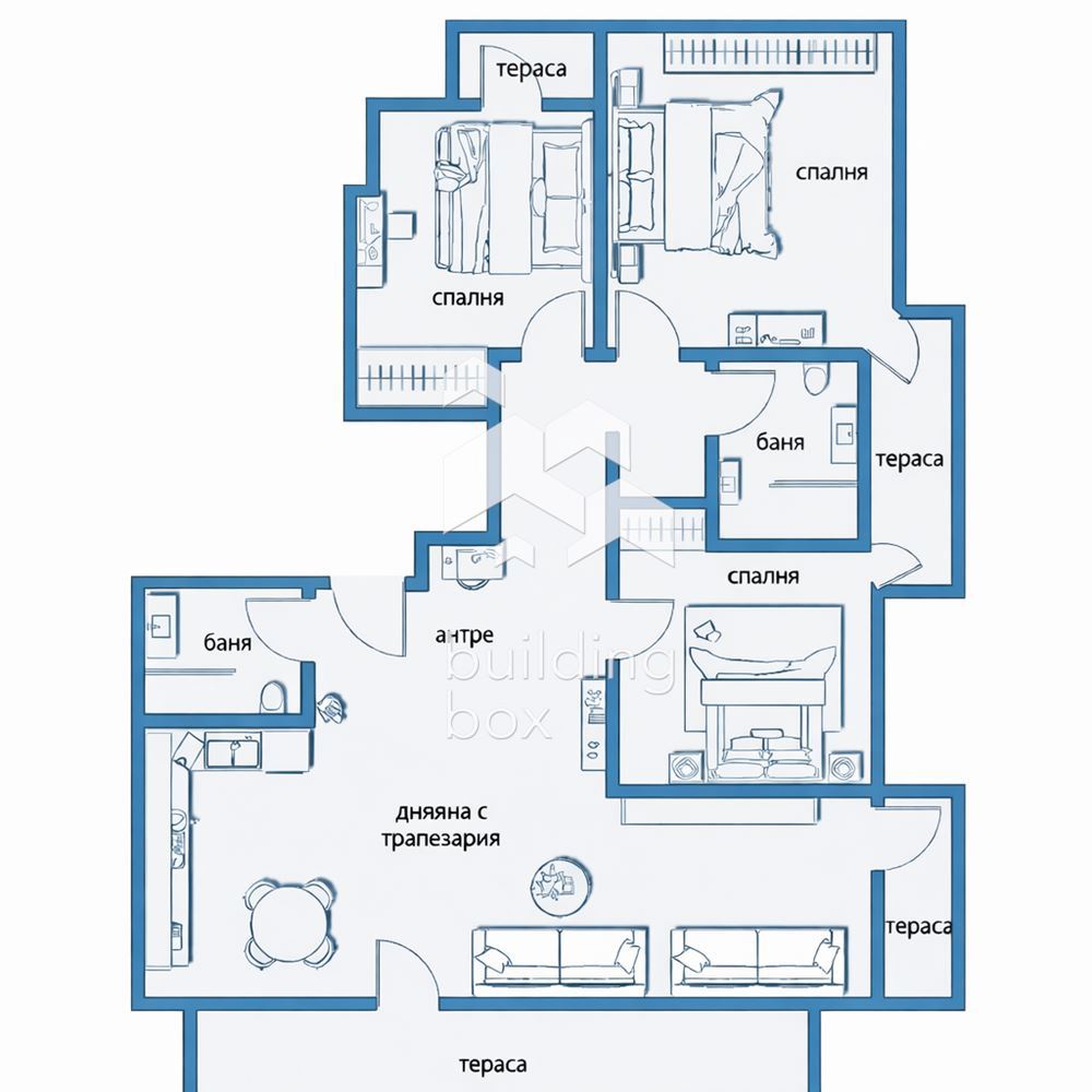 Апартамент с 3 спални в сграда с Акт 16 - 0