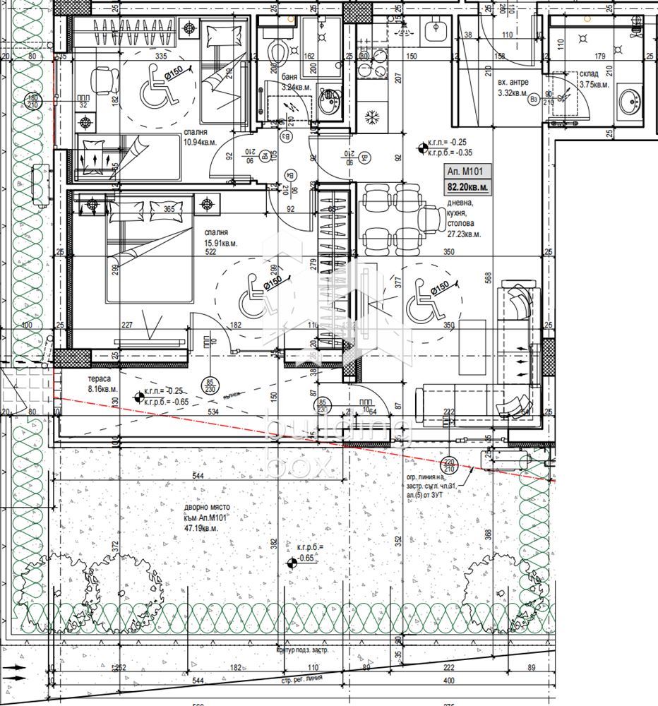 Тристаен апартамент - кв. Христо Смирненски - 0