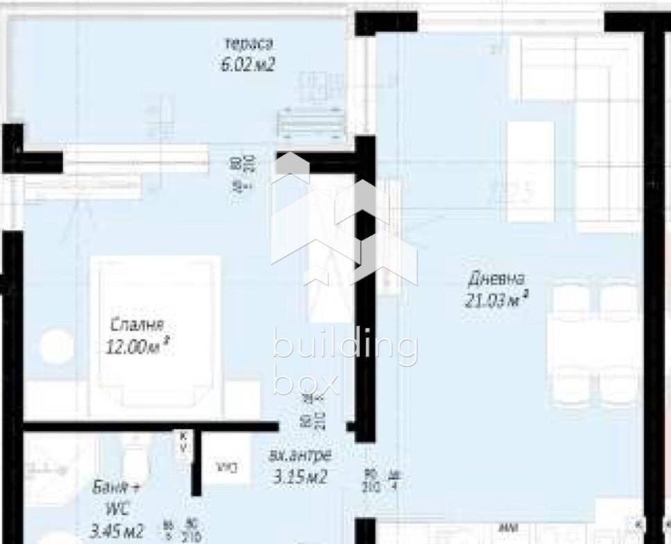 Двустаен апартамент в жилищен комплекс „Мираж парк“ в гр. Пловдив. - 0