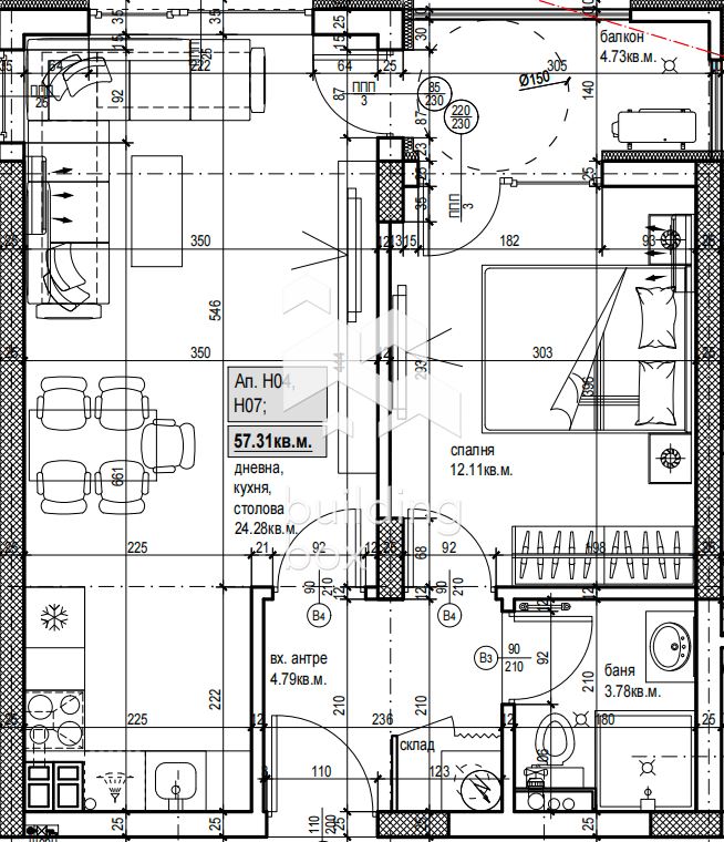 Двустаен апартамент в нов комплекс - кв. Христо Смирненски - 0