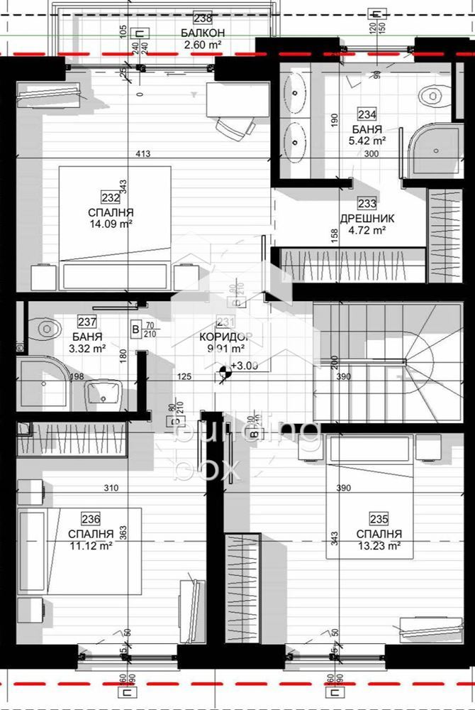 Редови къщи в село Белащица. - 0