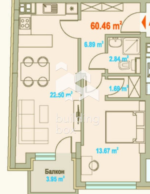 Двустаен апартамент до метростанция „Опълченска“ - 0