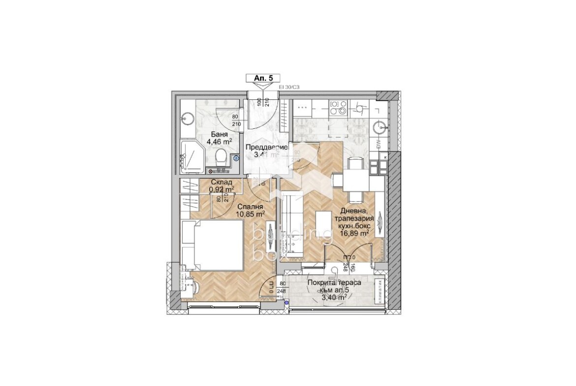 Двустаен апартамент - ж.к. Люлин 8 - 0