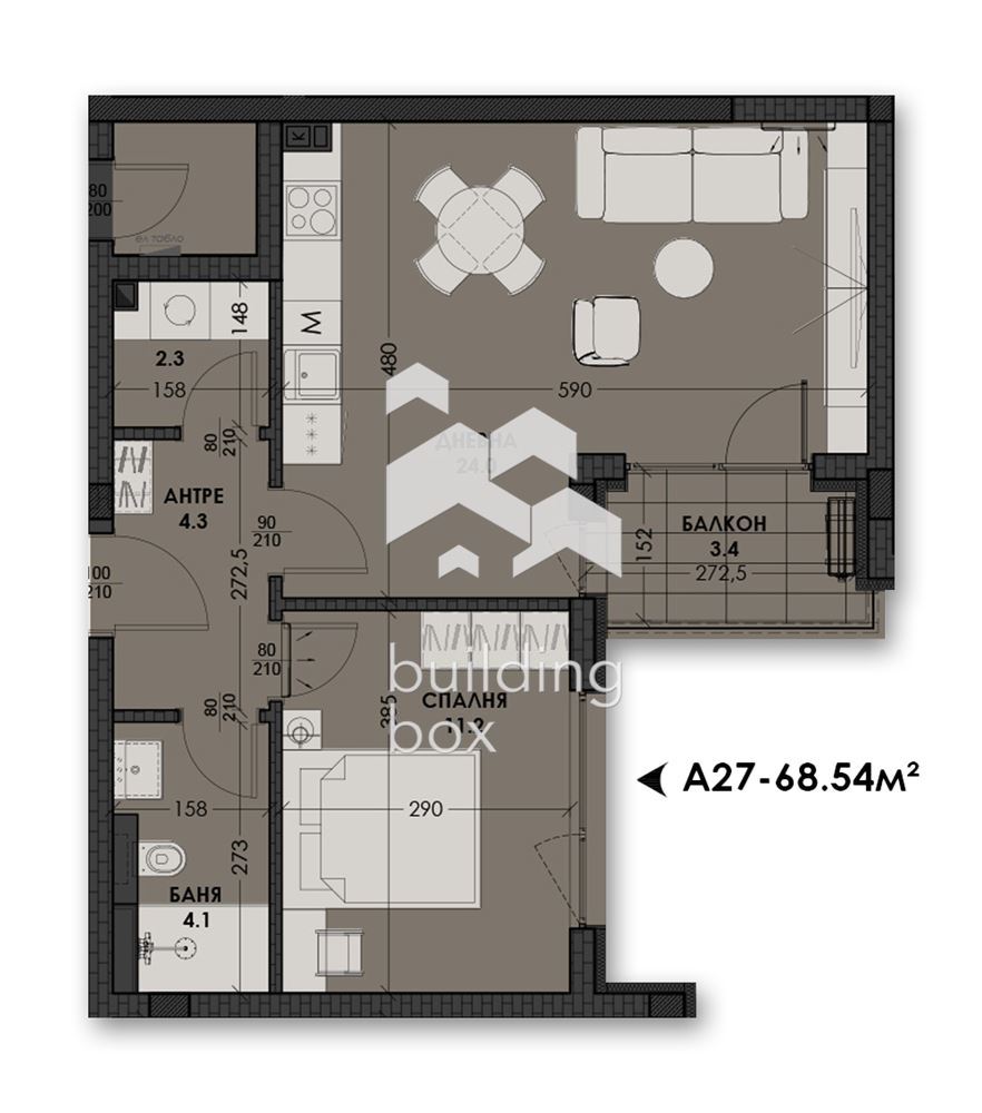 ДВУСТАЕН апартамент в новострояща се сграда в кв. Виница - 0