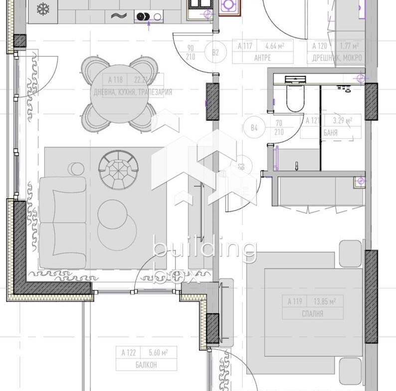 Двустаен апартамент в близост до „Южен парк“ - 0