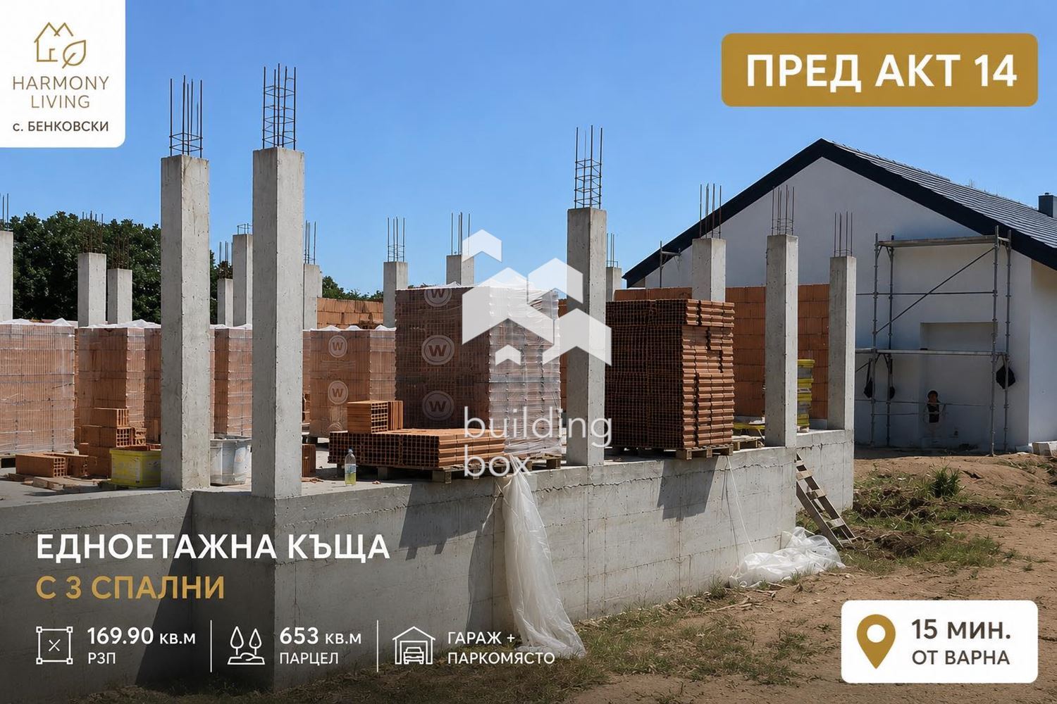 Едноетажна къща с три спални пред АКТ 14
