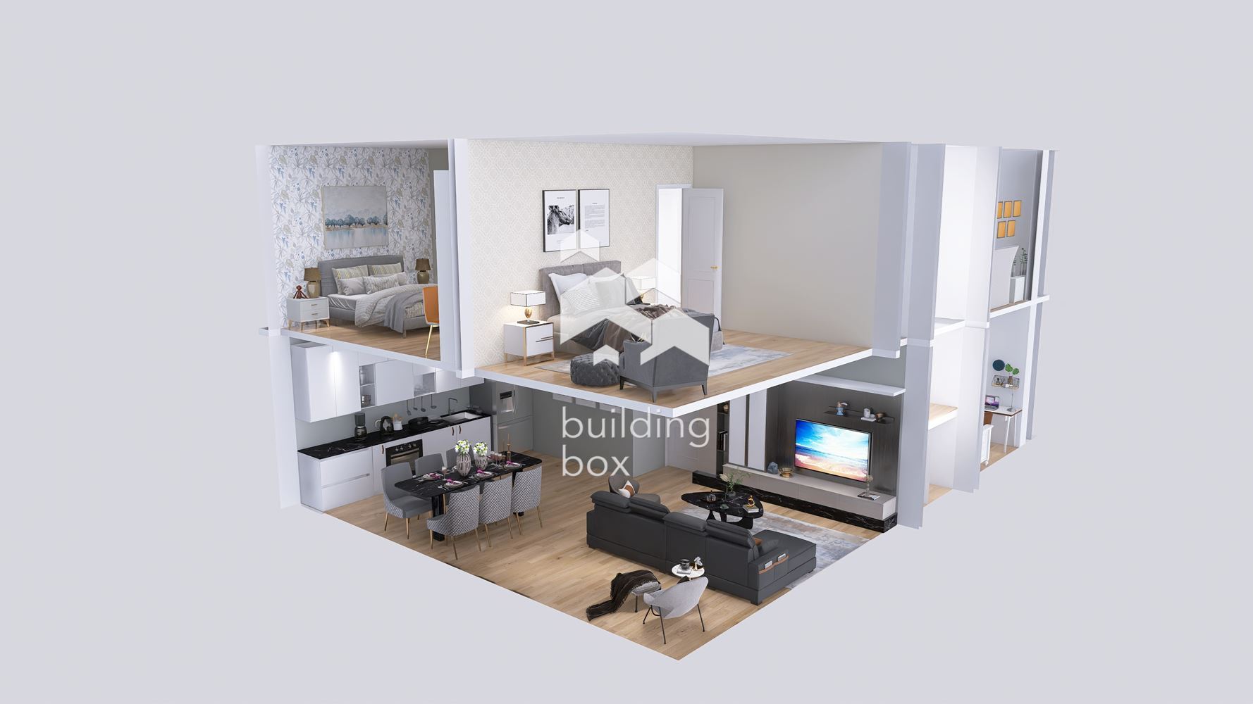Двуетажна къща с сосбвен двор, гараж и паркомясто в к-с Harmony Living - 0