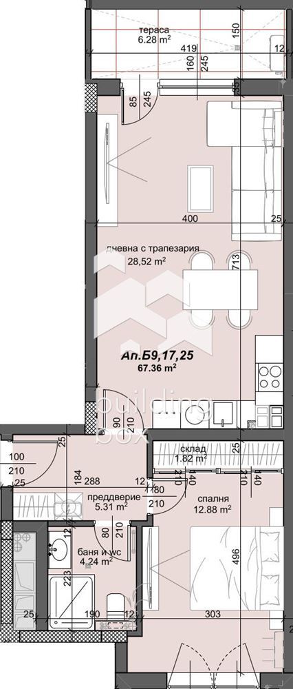 Двустаен апартамент пред АКТ 16 - 0