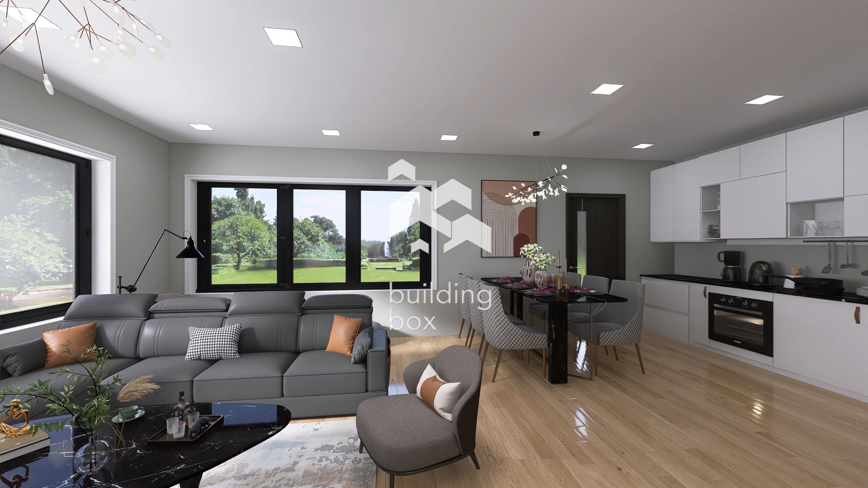 Двуетажна къща с сосбвен двор, гараж и паркомясто в к-с Harmony Living - 0