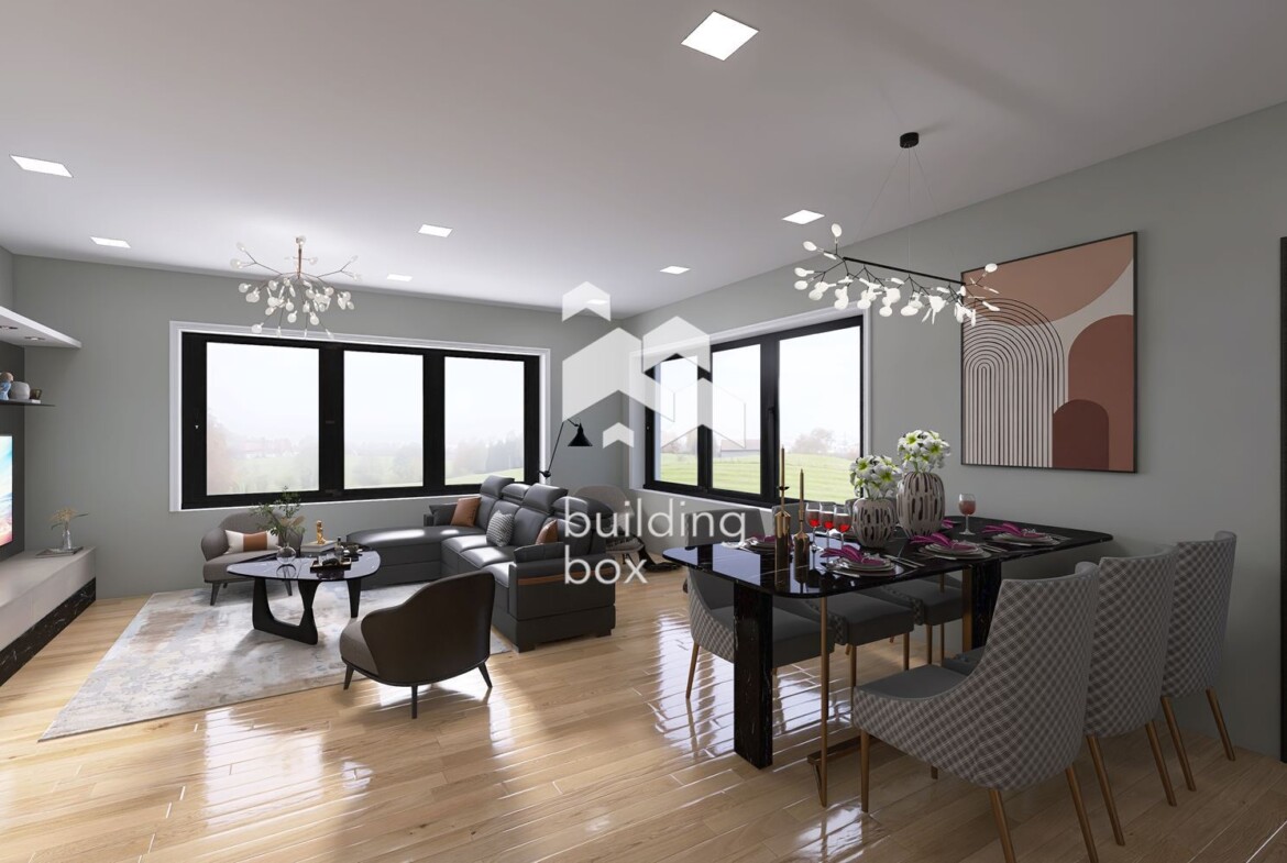 Двуетажна къща с сосбвен двор, гараж и паркомясто в к-с Harmony Living - 0