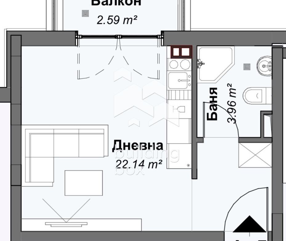Едностаен Апартамент в центъра на с. Бистрица - 0