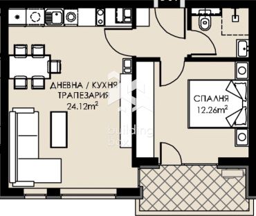 Двустаен апартамент с югоизточно изложение | Люлин 9 - 0